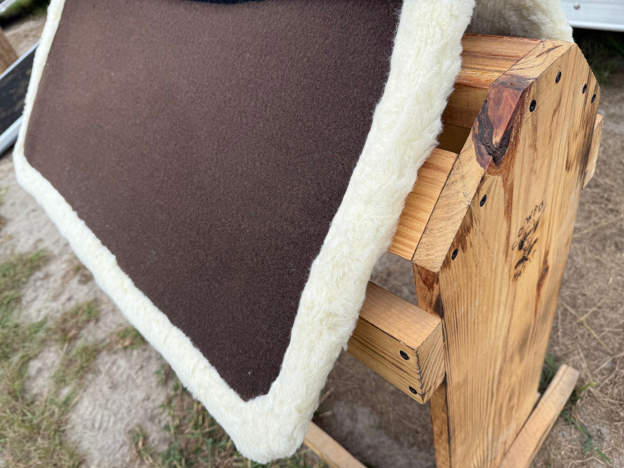 Impact Protection Saddle Pad Black with Brown Leather and 3/4" Fleece