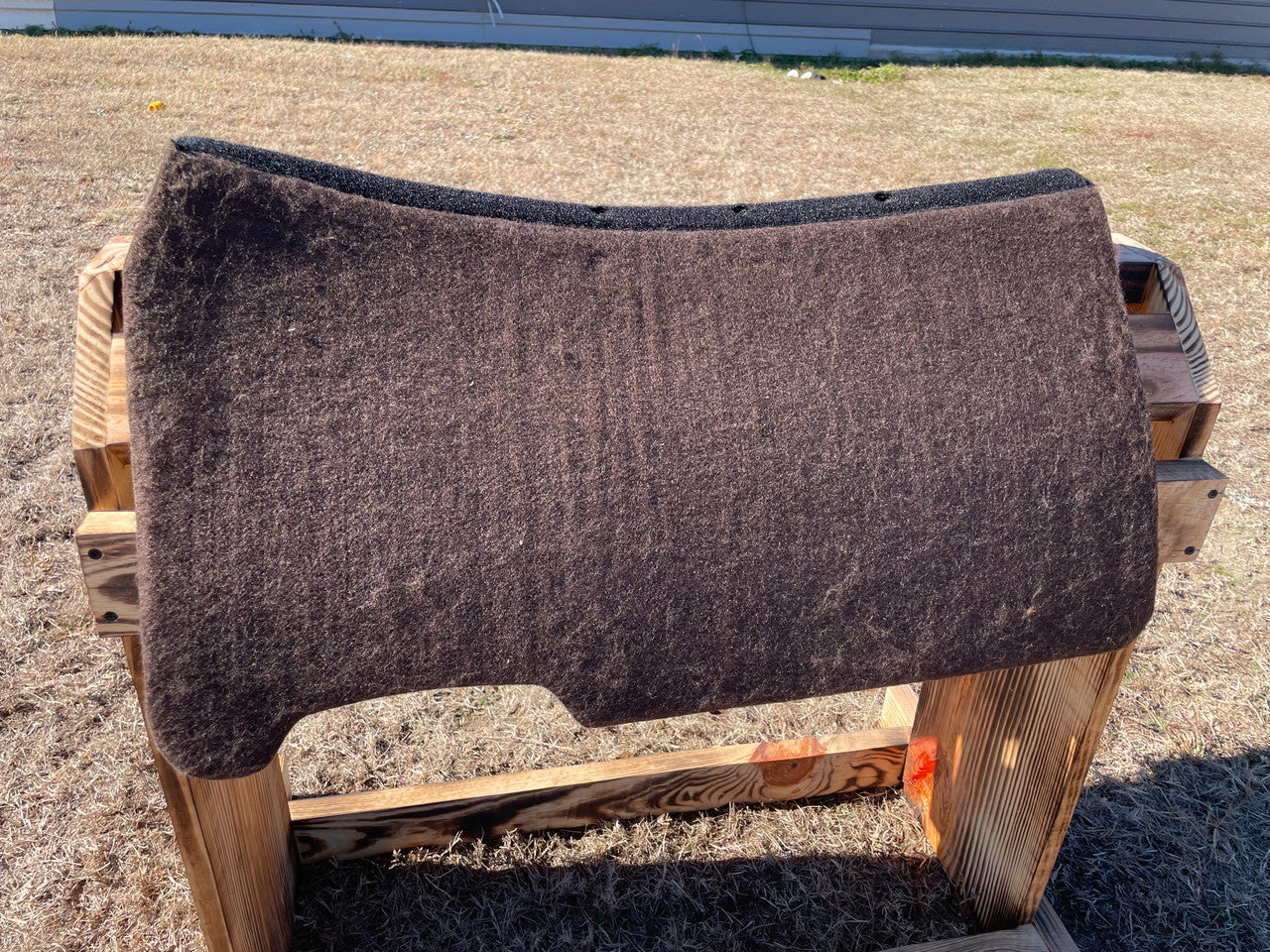Impact Protection Saddle Pad Gray with Black Leather and 3/4" Wool