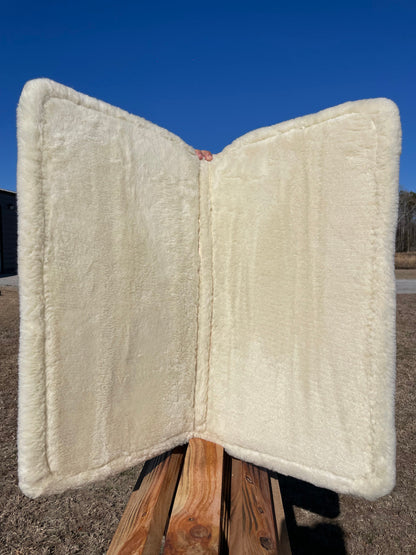 Impact Protection Saddle Pad Black with Brown Leather and 3/4" Fleece