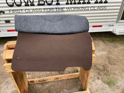 Impact Protection Saddle Pad Gray with Black Leather and 3/4" Wool