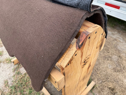 Impact Protection Saddle Pad Gray with Black Leather and 3/4" Wool