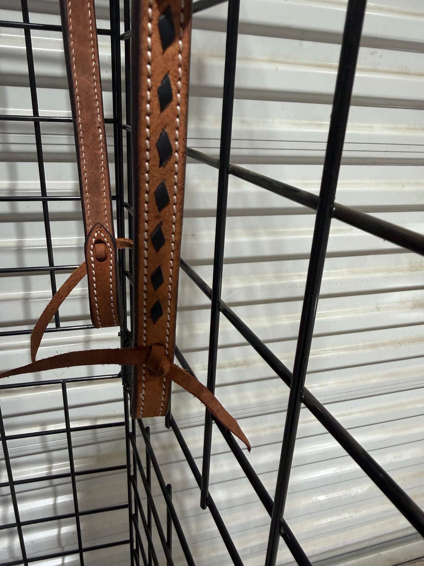 Cowboy Mafia Roughout One Ear Headstall with Black Buckstitch