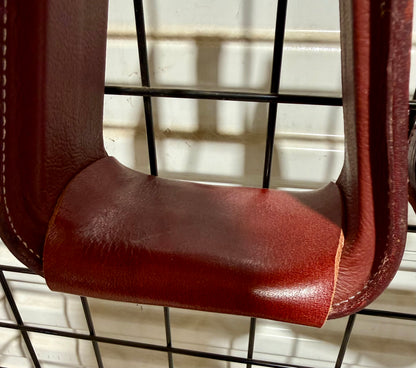 Mahogany Tooled Leather Roper Stirrups – Handcrafted Western Saddle Stirrups