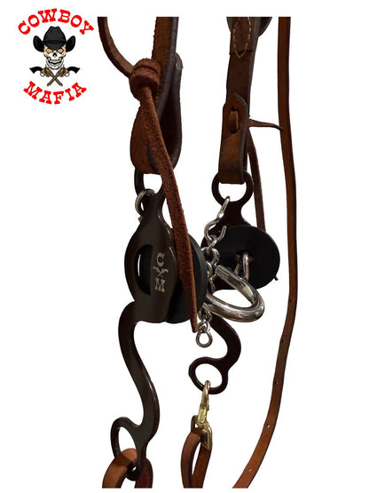 The Chocolate "Jesse James" Split Ear Headstall Tack Set